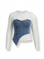 Blusa Mezclilla con Mesh